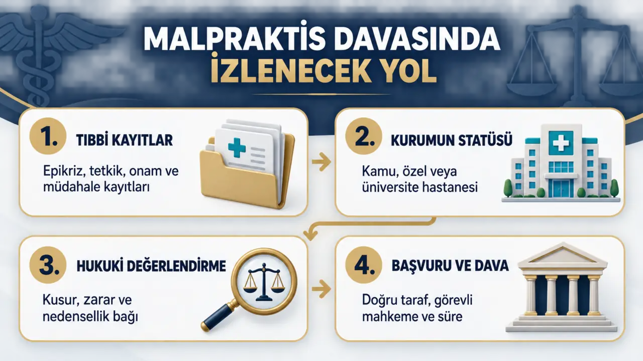 Sağlık Hukuku Avukatı ve Malpraktis Davaları 2 Malpraktis davasında izlenecek hukuki yol şeması