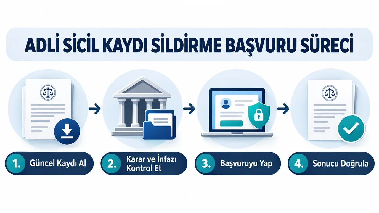 Adli sicil kaydı sildirme başvurusu için izlenmesi gereken aşamalar