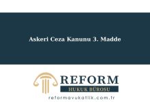 Askeri Ceza Kanunu 3. Madde