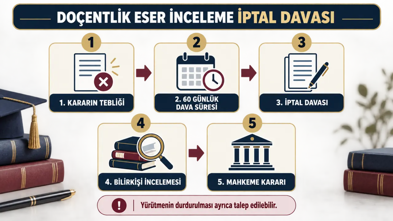 Doçentlik Eser İnceleme İptal Davası Doçentlik eser inceleme başarısızlık kararına karşı iptal davası süreci