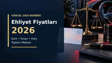 Ehliyet fiyatları 2026 için kurs, sınav, harç ve toplam maliyet görseli