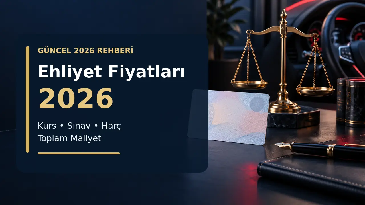 Ehliyet Fiyatları 2026: Kurs, Harç ve Toplam Ücretler 1 Ehliyet fiyatları 2026 için kurs, sınav, harç ve toplam maliyet görseli