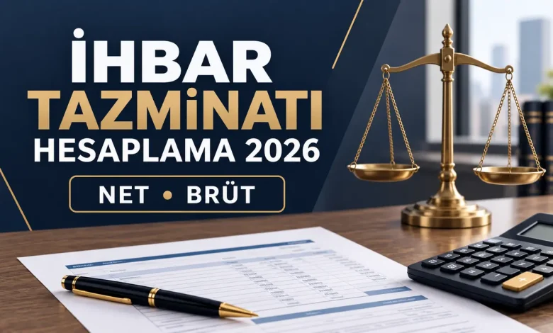 İhbar tazminatı hesaplama 2026 net ve brüt tutar