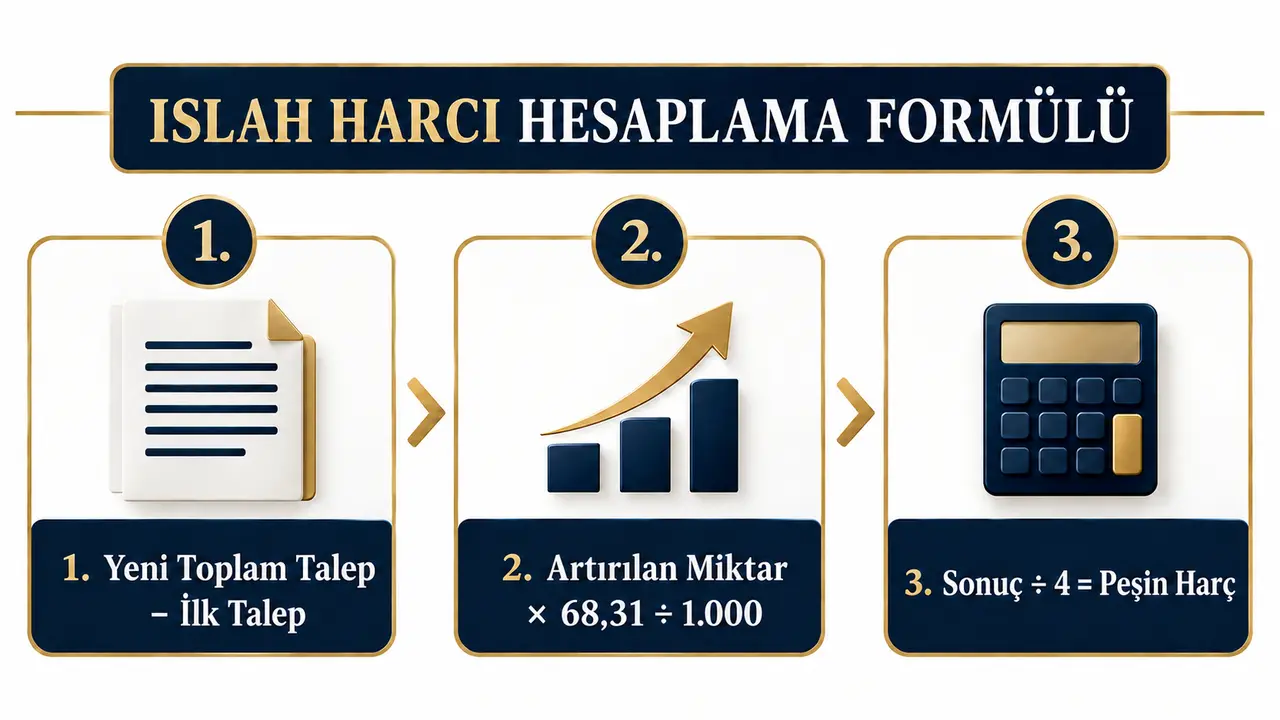 Islah harcı hesaplama formülü ve işlem adımları