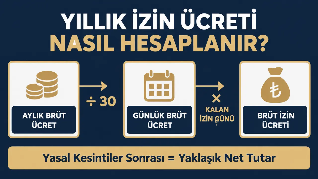 Yıllık İzin Ücreti Hesaplama 2 Yıllık izin ücreti hesaplama formülü ve örnek hesaplama