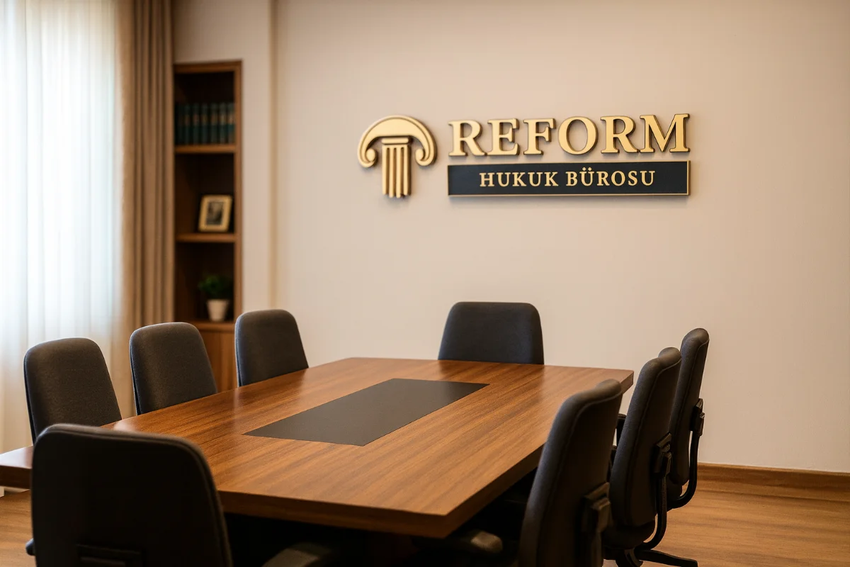 Reform Hukuk Bürosu logosu ve toplantı masası