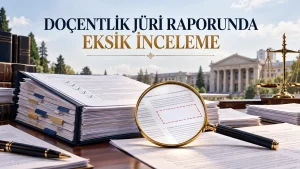 Doçentlik jüri raporunda eksik inceleme ve eserlerin değerlendirilmemesi