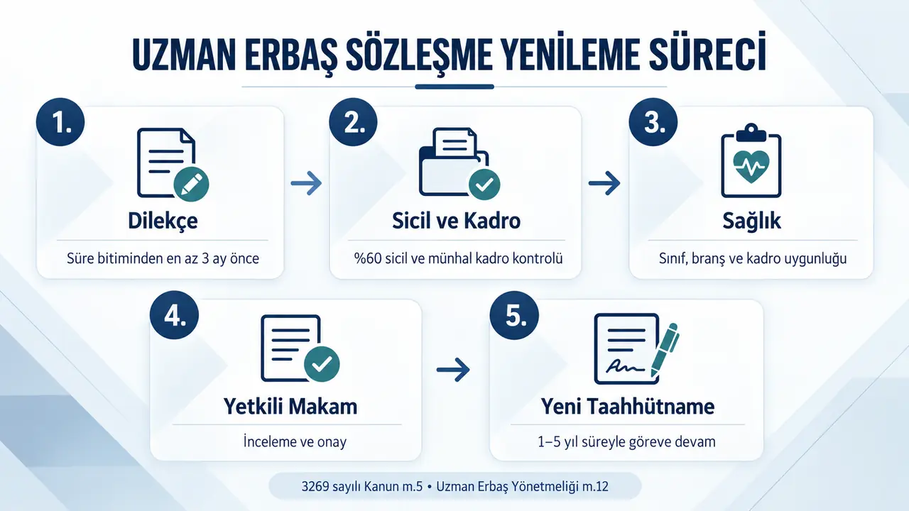 Uzman erbaş sözleşme yenileme başvurusu ve yetkili makam onay süreci